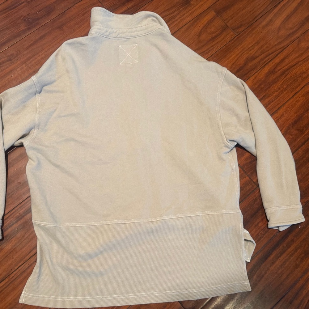 aerie Men's Long Sleeve Polo Shirt in Light Tan - Picture 2 of 5